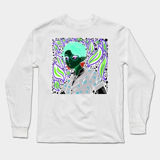 the demon witch girl in ecopop art with kawaii in fluorescent lights Long Sleeve T-Shirt